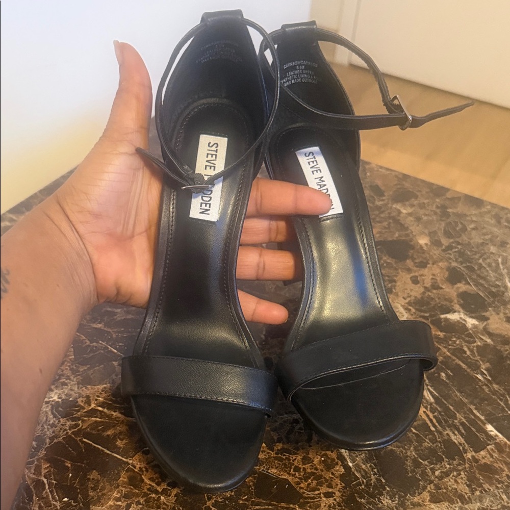 Steve Madden Black Strappy Heels